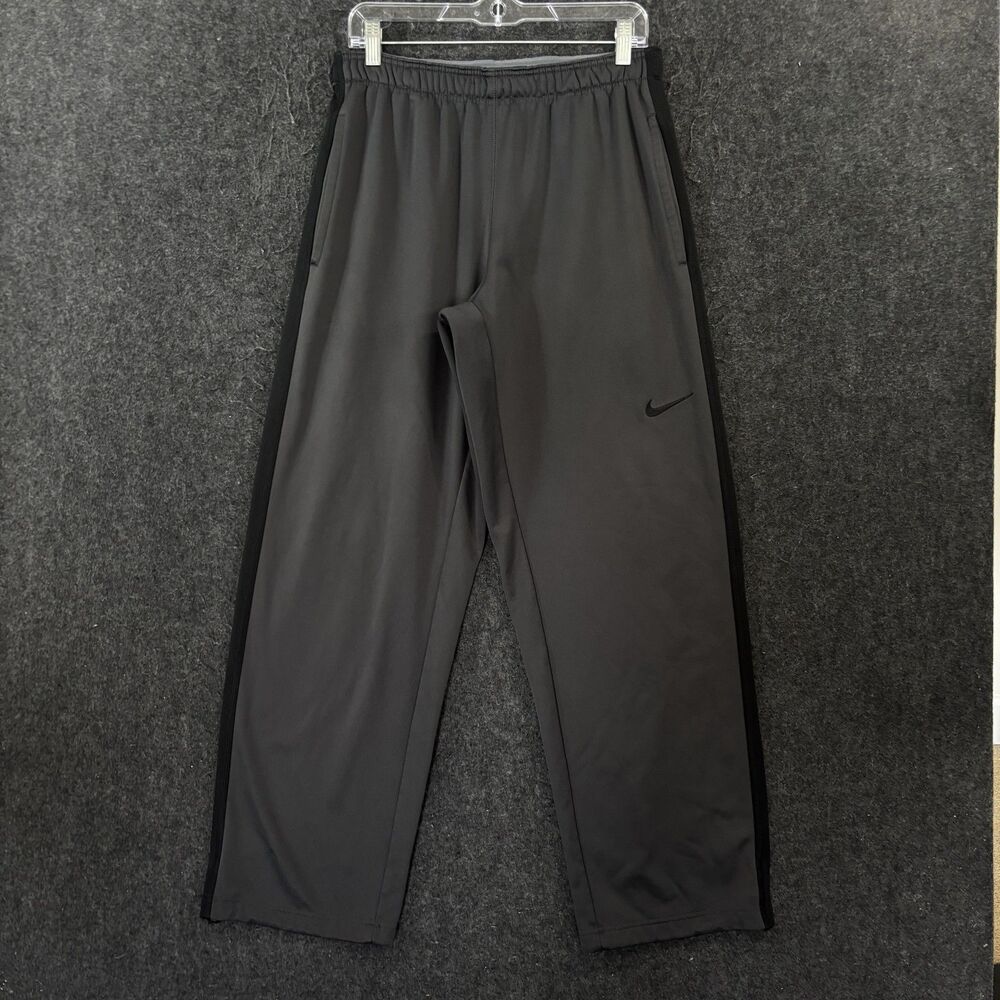 Nike Therma-Fit Pants Men's Medium Gray Fleece Lined Straight Leg 621942-082